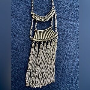 2 necklaces, 1. Paparazzi jewelry, silver tone necklace NWT 2. Circle necklace.